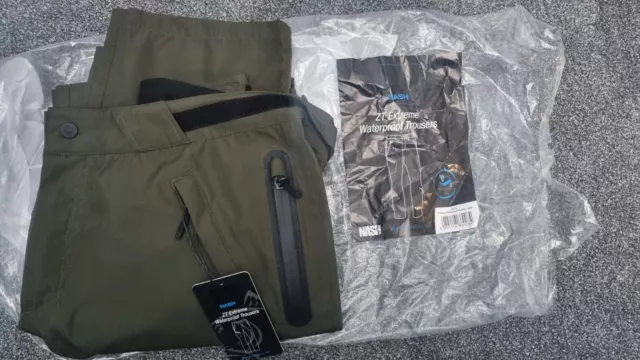 Nash ZT Extreme Waterproof Trousers Zero Tolerance LARGE New Carp Clothing