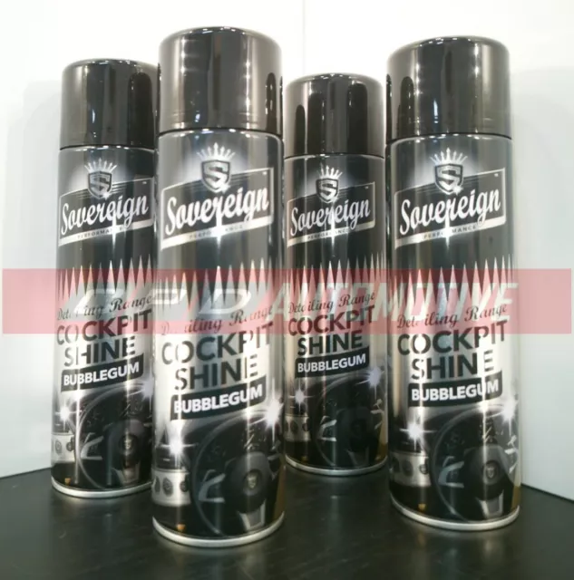 4x SOVEREIGN - PERFORMANCE *BUBBLEGUM COCKPIT GLOSS SHINE* DETAILING RANGE 500ML