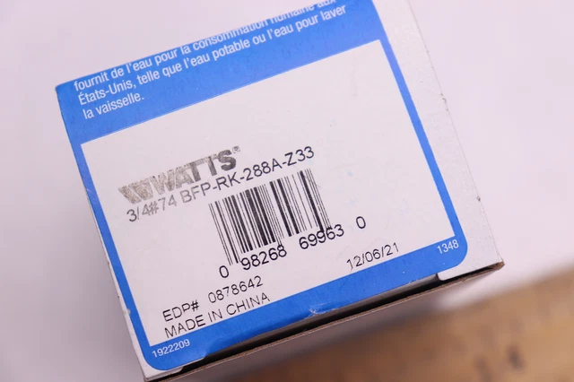 Watts Vacuum Breaker Repair Kit BFP-RK-288A-Z33