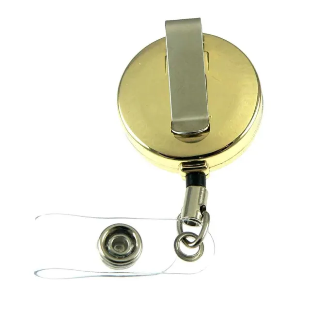 Deputy Sheriff 5 Point Star Badge Reel Retractable ID Card Holder Gold 3