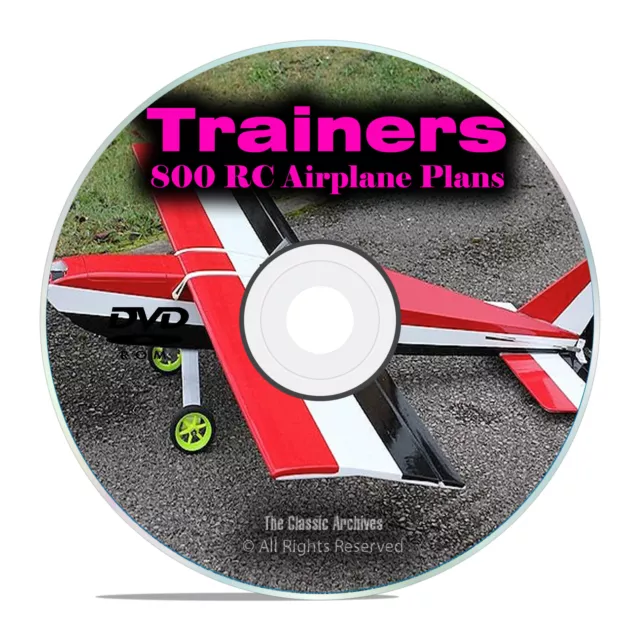 800 Trainer RC Remote Control Model Airplane Plans, Training Planes DVD I19