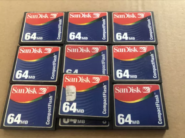 10PCS   Sandisk CompactFlash Card 64MB CF Memory card （Rainbow version）