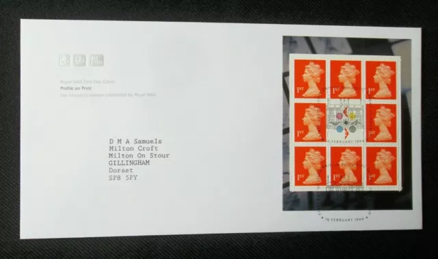 1999. Fdc. Profile On Print.  Defin. Block Pane. Combined Postage. 5632