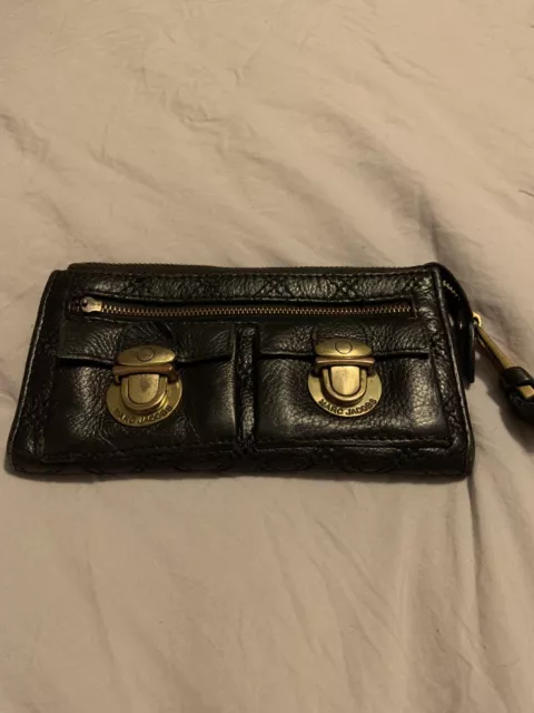 Women Wallet Clutch Marc Jacobs Black Genuine Leather