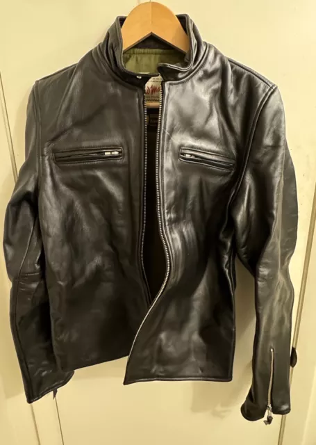 Five Star Leather Horsehide Rider Jacket Black Custom Size Us 36-38