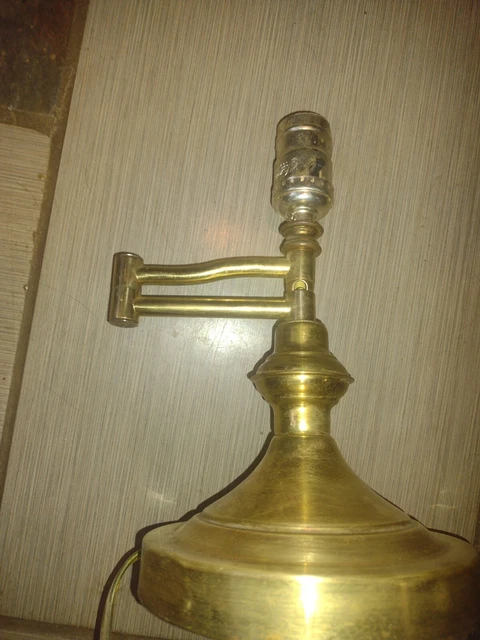 Vintage retro art Deco Brass Lamp Portable Swing Arm Desk Table wall mount