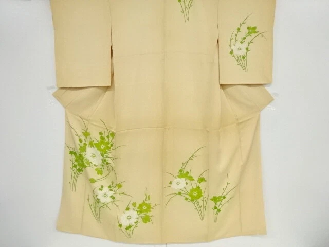 41554# Japanese Kimono / Antique Kimono / Embroidery / Floral Plants