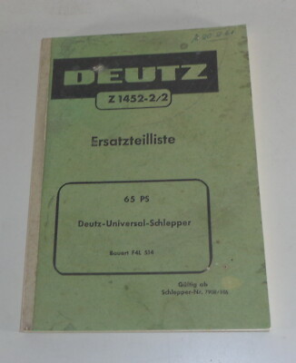 stand 08/1954 Catalogo parti di ricambio Deutz bachi rimorchiatori f4l 514 