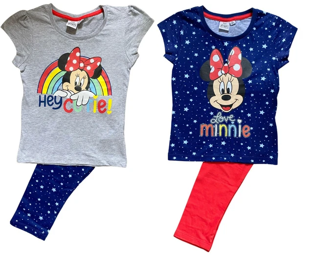 Disney Minnie Mouse Pigiama,Personaggio per Bambine Stampa Cotone Manica Corta