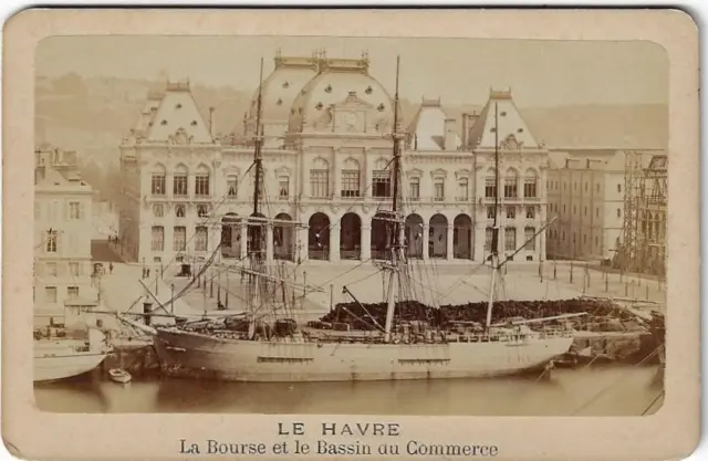 Originale CDV 19ème - FRANCE - Le Havre - La Bourse et le Bassin du Commerce