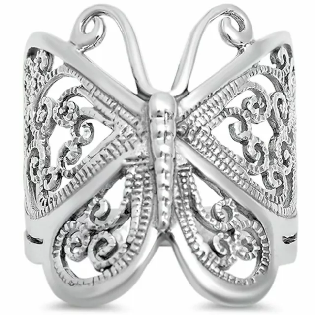 Filigree Butterfly .925 Sterling Silver Ring