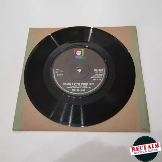 don williams i recall a gypsy woman 7" vinyl record very good condition