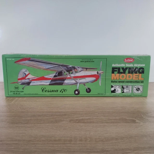 New Guillow's Cessna 170 - 1:18 Scale Balsa Wood Flying Model Kit No. 302 New Guillow's Cessna 170 - 1:18 Scale Balsa Wood Flying Model Kit No. 302