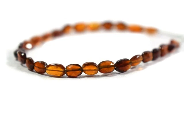Genuine A++ Dark Yellow Citrine Faceted Oval Gemstone Beads 7" For Craft Making