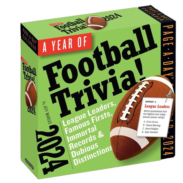 WORKMAN PUBLISHING, Football Trivia 2024 Desk Calendar 19.17 PicClick