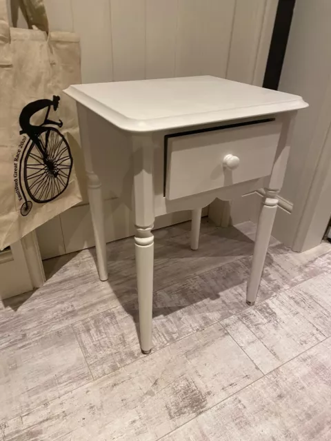 Laura Ashley cotton white bedside table.