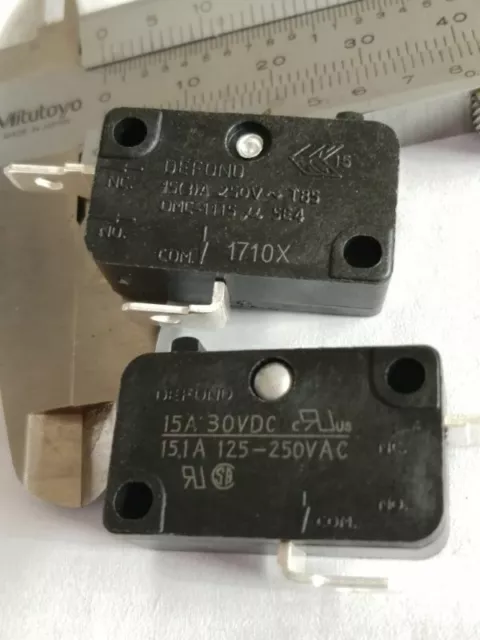 DEFOND DMC-1115 micro switch 2 pins normally open press to disconnect 15.1A 2