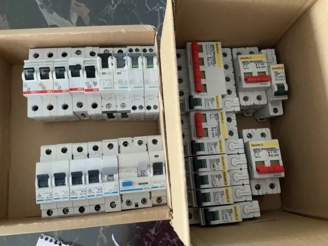 Joblot Of 27 Used MCB’s By HAGER, SIEMENS, ABB & SQUARE D