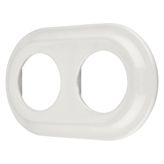 Porcelaine Rétro Cadre 2-fach I Commutateur de Programme Série PR1 Blanc