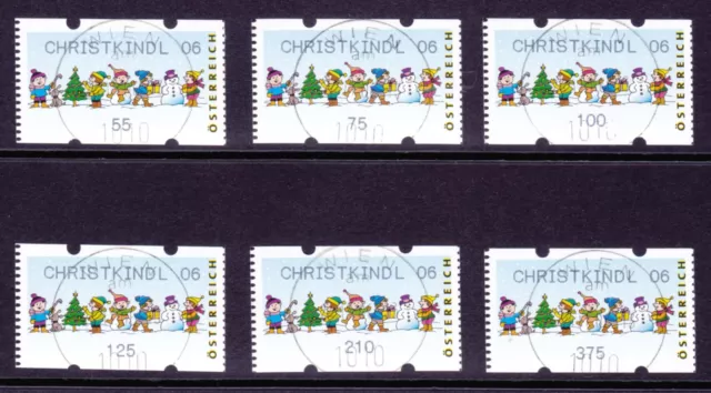 Österreich 2006 Automatenmarken 4.Ausgabe"CHRISTKINDL 06"6 Werte gestempelt°