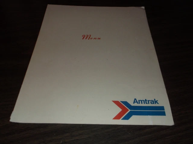 August 1975 Amtrak Dining Car Dinner Menu 1A-D