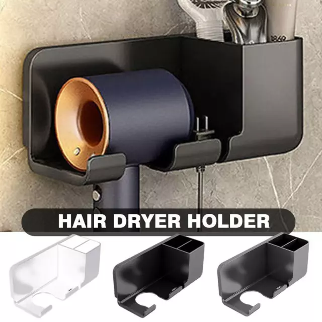 Lote de secador de pelo montado en pared de baño estante de almacenamiento autoadhesivo para el hogar V1