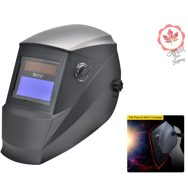 Solar Power Auto Darkening Welding Helmet - TIG MIG Grinding - 6+1 Lens Covers