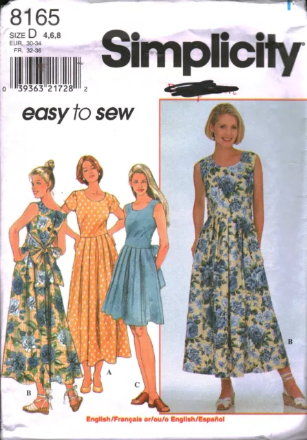 8165 Vintage Simplicity SEWING Pattern Misses Easy to Sew Dress Summer Spring 8