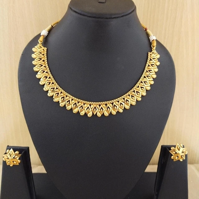 Parure De Bijoux Femme En Or Jaune Plaqué 22k - Chaîne Longue - 54gr - Neuf (Avec Emballage)