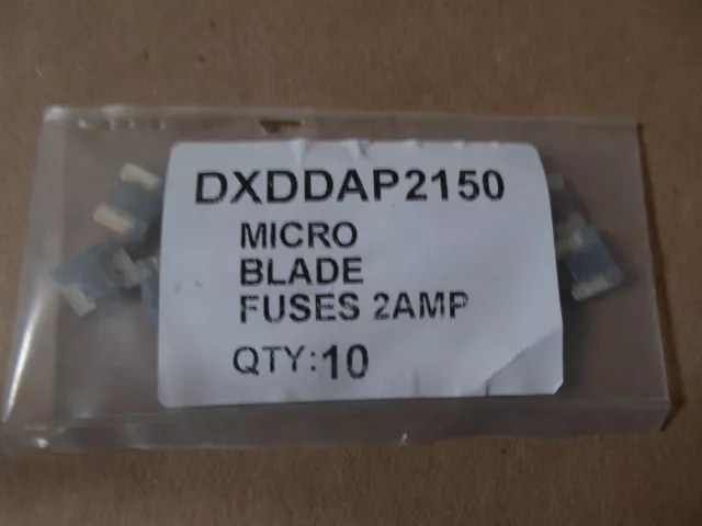 10 X Micro Blade Fuses 2 Amp  Dap2150  2Amp Mini Fuse Pack Of 10