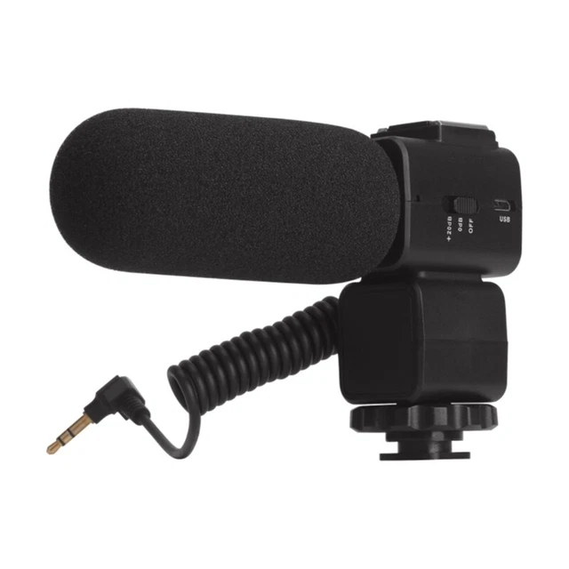 On-camera Condenser Microphone for DSLR Camcorders Streaming Recording
