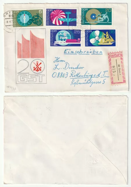 96349 - Mi.Nr. 1773-1777 - FDC, Einschreiben -  Greiz 8.8.1972  nach Rothenburg