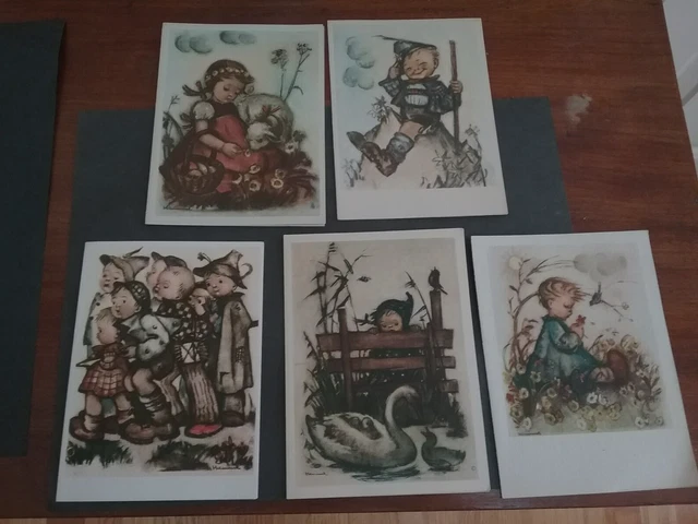 5 Vtg 1940s Ars Sacra Herbert Dubler Hummel children note cards, unused 5 Vtg 1940s Ars Sacra Herbert Dubler Hummel children note cards, unused