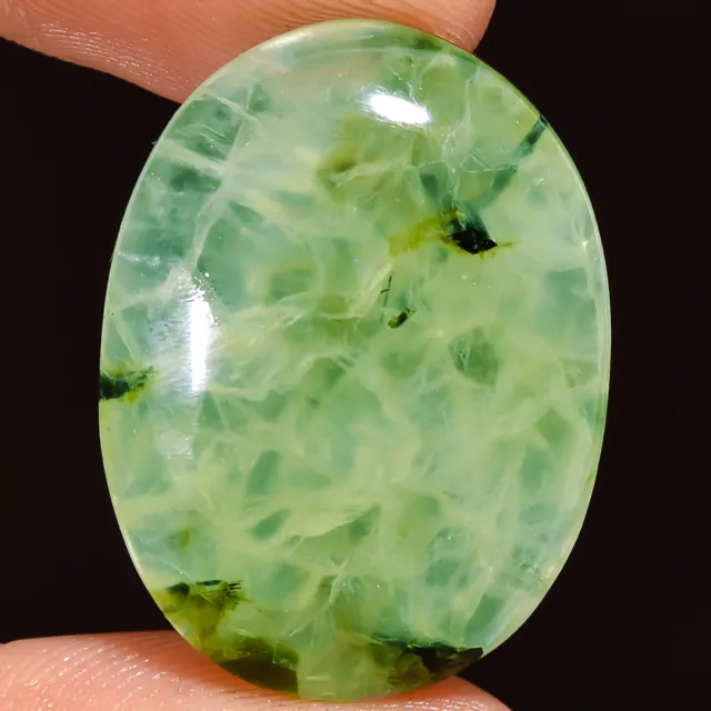 Natural Prehnite Oval Shape Cabochon Loose Gemstone 23 Ct. 24X18X5 mm A-16561