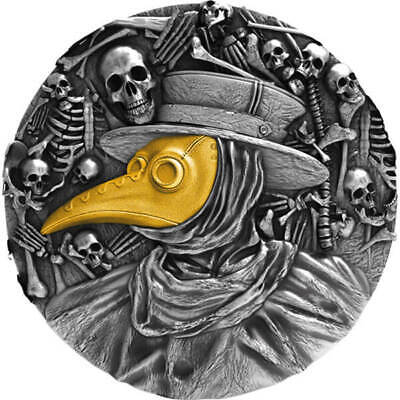 Mask of Plague Doctor 2 oz Antique finish Silver Coin 5$ Niue 2019
