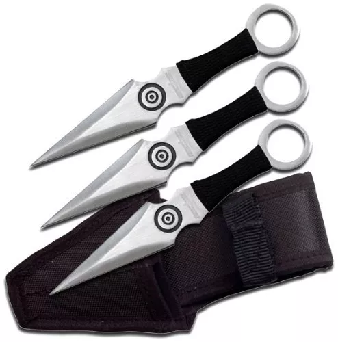 Perfect Point PP-028-3BK Throwing Knife Set 3 Piece 6.5-Inch Overall