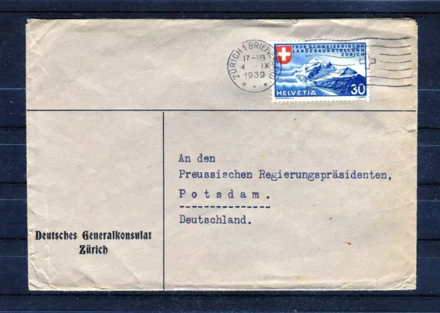 Schweiz Michel Nr. 337 als EF auf Bedarfsbrief - b0686