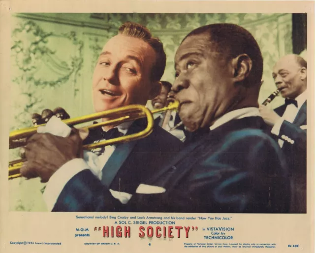 HIGH SOCIETY Original US Lobby card 4 Bing Crosby Louis Armstrong Thats Jazz
