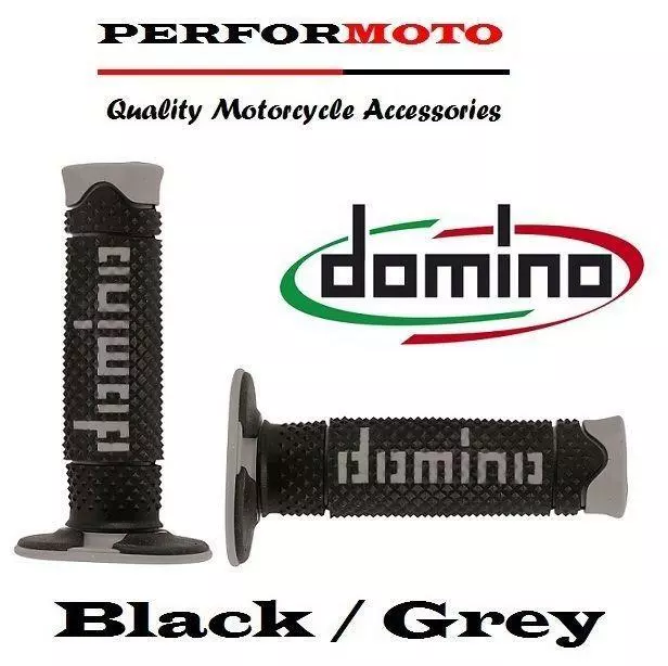 Domino Full Diamond Grips Black / Grey Kawasaki KLX250 S