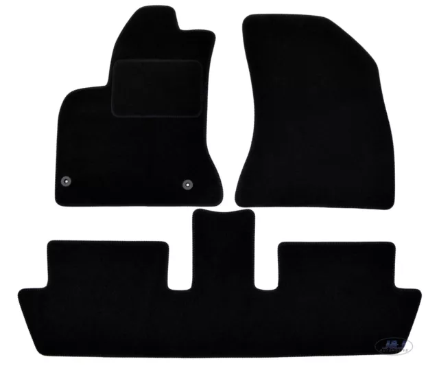 TAPIS DE SOL NOIR VELOURS SUR MESURE POUR CITROEN C4 PICASSO 2006-2013  3 pcs