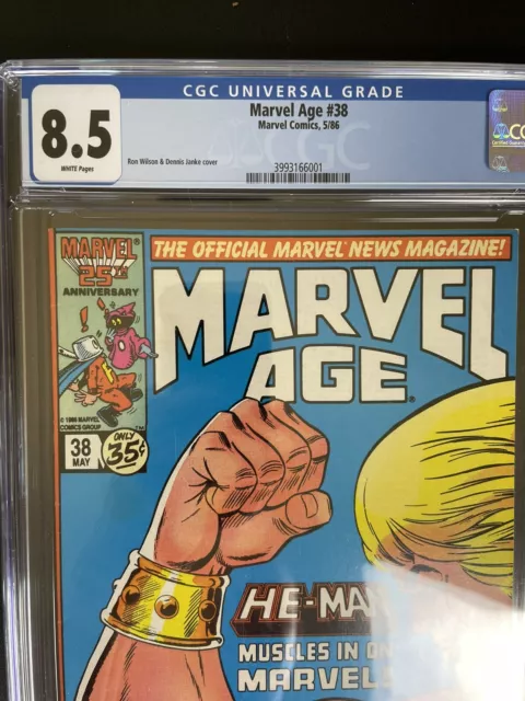 Marvel Age #38 Cgc 8.5 He-Man Preview White Pages 2