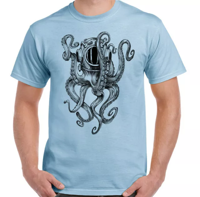 Scuba Diving T-Shirt Octopus Mens Funny Diver Deep Sea Kit Equipment Top Unisex