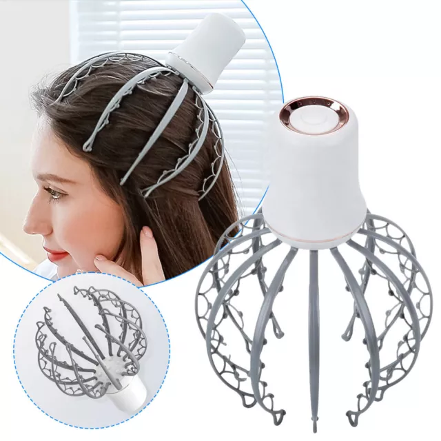 Electric Octopus Claw Head Scalp Massager, 3 Vibrating Modes, Release Pressure