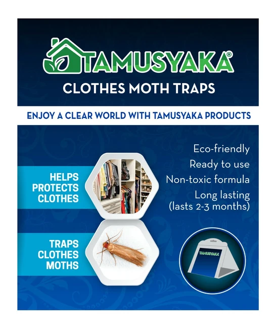 Clothes & Pantry Moth Traps Cashmere Moth Killer, Moth Killer for Wool Rugs 2