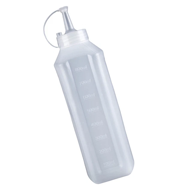 Botella de salsa exprimida recipiente de plástico botella de exprimir alimentos blanco