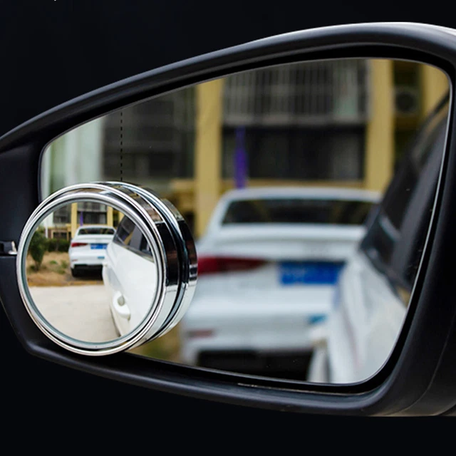 Car Two [bezel Silver Small Round Mirror] Car High-definition Rear-view Small Ro