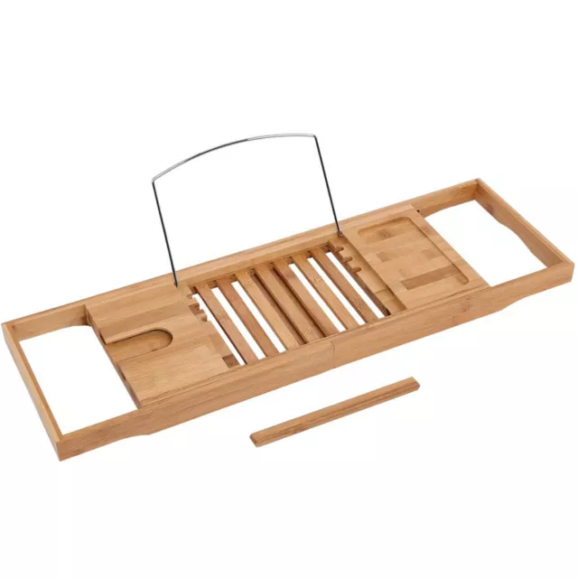 Bath Tray Shelf Caddy Extendable Tub Luxury Bamboo Rack Bathtub Bathroom Bridge