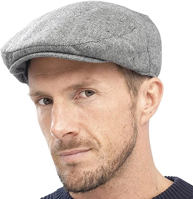 Beret Homme Casquette Souples Beret Plate Cotton Reglable Vintage