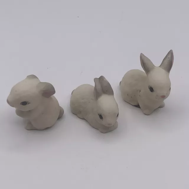 St. Helens Porcelains Vintage Miniature Bunny Rabbit Trio Figures
