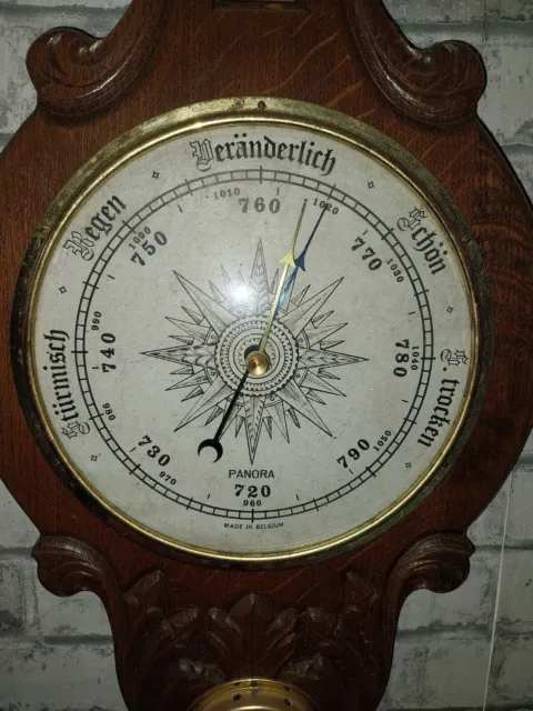 Wetterstation  Thermometer Barometer Hygrometer  Antik Made In BELGIUM